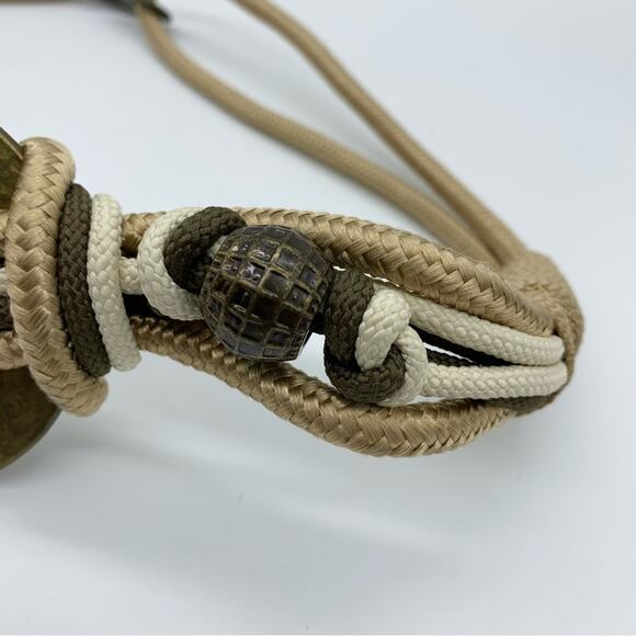 Vintage 90's Leather Shop Retro Boho Metalwork Rope Belt -Festival Grunge Hippie - Picture 4 of 7